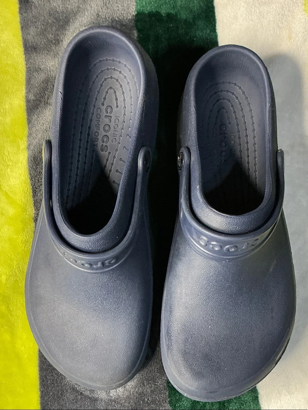 Men’s CROCS Bistro WORK Clogs-Navy Blue Size 11